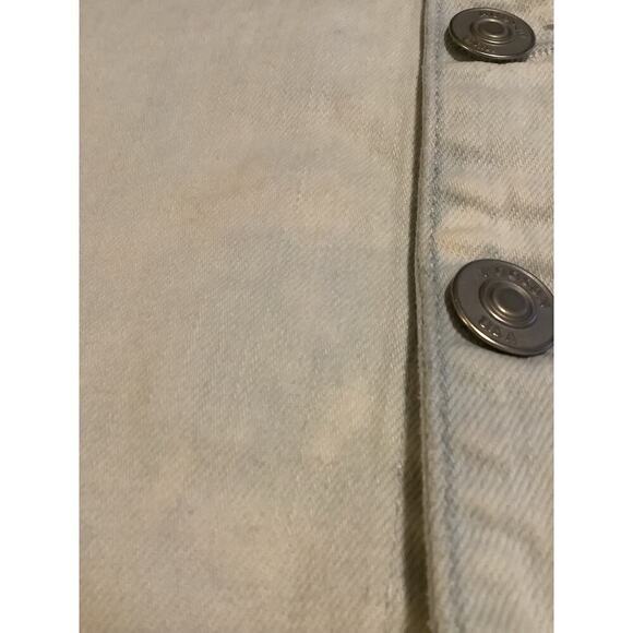 HUDSON JEANS WOMENS CAMMY BUTTON FRONT Skirt 27 FADED LIGHT BLUE DENIM  Frayed - Picture 7 of 10